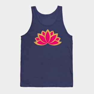 Pink and gold lotus design , Traditional lotus Tank Top